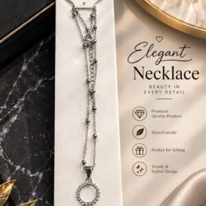 Elegant round crystal pendant necklace for women
