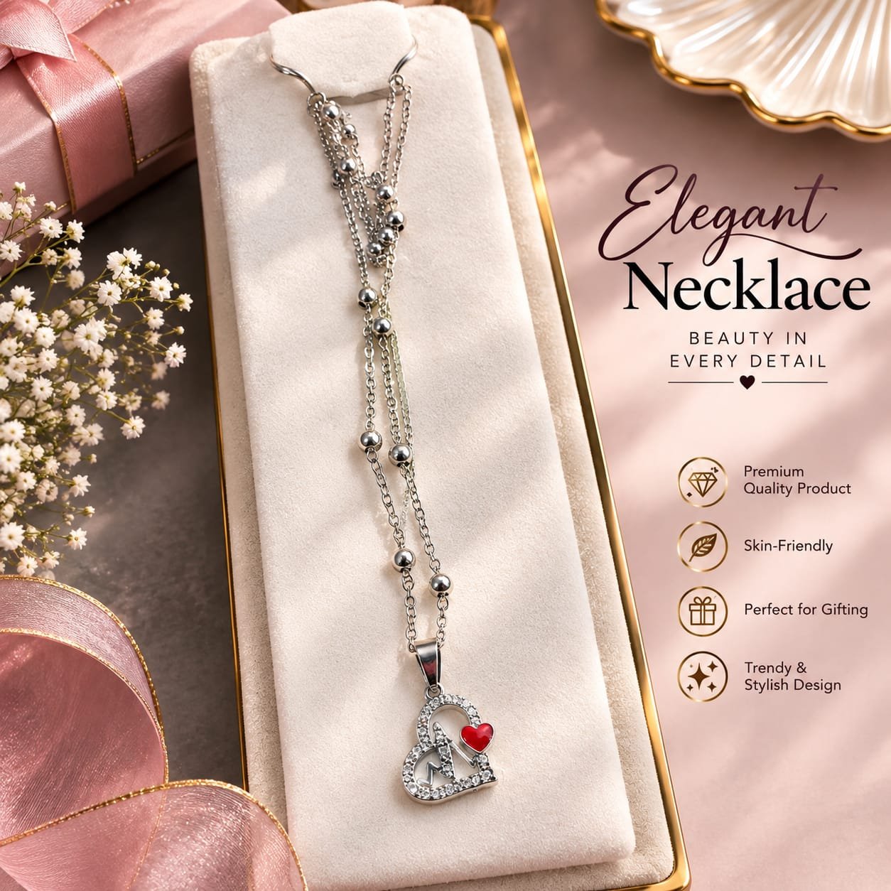 Heart Love Pendant Necklace