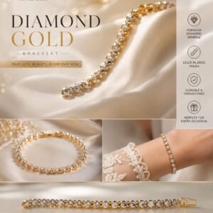 Diamond Gold Bracelet for Women – Premium Gold Plated Sparkle Bracelet