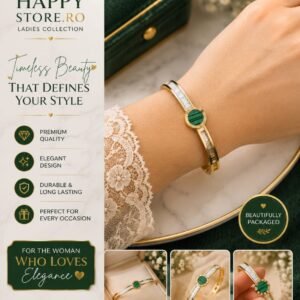 Elegant green and gold ladies bracelet for women