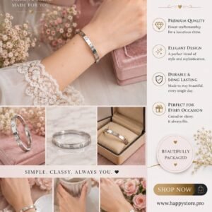 Elegant silver ladies bracelet with classic circular design