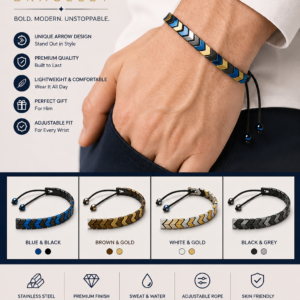 Men’s Arrow Bracelet – Premium Adjustable Stainless Steel Bracelet