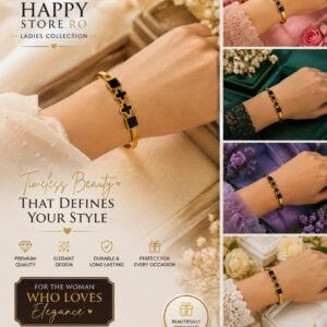 Black and gold elegant ladies bracelet