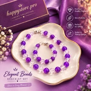 Elegant purple beads bracelet set for women