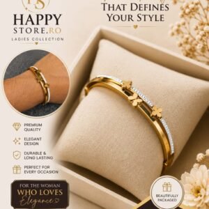 Golden flower crystal ladies bracelet